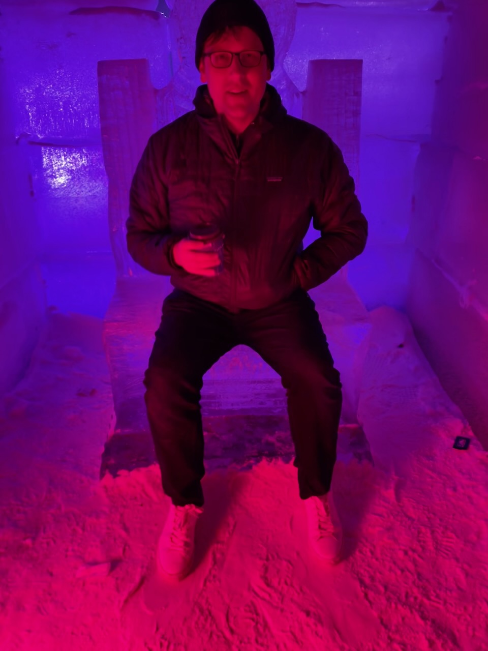 Me, very cold, at the world's largest ice maze. Me, very cold, at the world's largest ice maze.