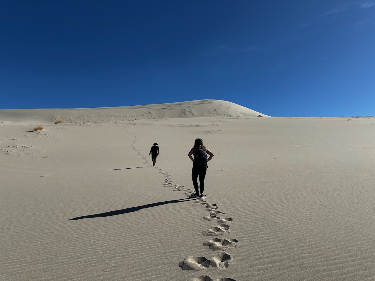 Hiking on the Eureka Dunes. Hiking on the Eureka Dunes.